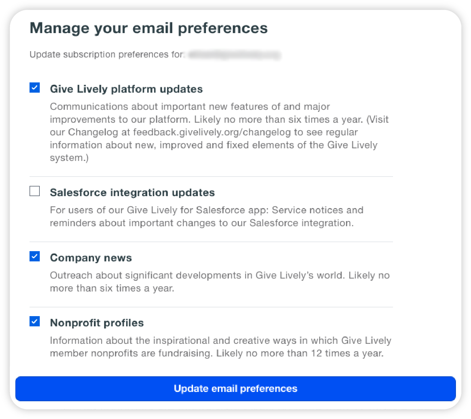 A cropped screenshot showing a portion of the email preferences page.